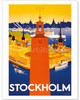 Stockholm - Sweden - Port of Stockholm and City Hall - Poster by Iwar Donner