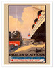 Paris - Havre - New York - French State Railways - Train at the Harbor with Cruise Ship - Poster by Albert Sébille