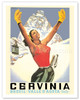 Breuil - Cervinia, Italy - Skier at Alpine Ski Resort - Valle D'Aosta (Aosta Valley) - Poster by Arnaldo Musati