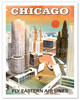 Chicago, USA - Marina City, Chicago River - Fly Eastern Airlines