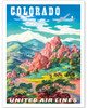 Colorado - United Air Lines - Garden of the Gods, Colorado Springs - Poster by Joseph Fehér