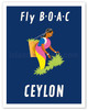 Ceylon (Sri Lanka) - BOAC (British Overseas Airways Corporation) - Sri Lankan Tea Picker - Poster by Dick Negus & Philip Sharland