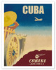 Cuba - Cubana de Aviación S.A. - Cubana Airlines - Vintage Airline Travel Poster