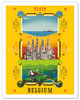 Visit Belgium - The Sea, the City and the Countryside - Poster by Schell