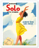Solo Margarine - With Vitamins - Always Nice and Fresh - Girl with Yellow Dress - Vintage Advertisement Poster