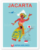 Jacarta - Japan Air Lines (JAL) - Jakarta, Indonesia - Vintage Airline Travel Poster