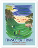 Discover France by Train - The Basque Coast - French National Railways - Poster by Bernard Villemot
