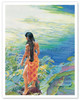 Lady at the Lagoon (Ka Wahine Ma Ka Loko Kai) - Hawaiian Woman - Poster by Janet Stewart