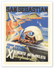 San Sebastian, Bay of Biscay, Spain - 11th Spanish Grand Prix - c. 1935 - Poster by Javier Gómez Acebo and Máximo Viejo Santamarta