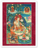 Avalokiteshvara, Khasarpana - Khasarpani (Sky Flier) - Tantric Buddhist Deity - Vintage Tibetan Thangka Buddhist Painting