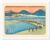 Honjō-shuku Station - from Sixty-nine Stations of Kiso Road - c. 1800's - Poster by Hiroshige, Eisen