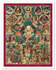 Vajrasattva with Consort Vajragarvi - Tantric Buddhist Deity - Vintage Tibetan Thangka Buddhist Painting