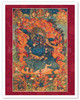 The Protector Yuma Dharmaraja - Tantric Buddhist Wisdom Deity - Vintage Tibetan Thangka Buddhist Painting