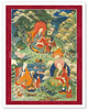 Arhats Ajita, Kalika, and Vanavasin - Buddhist Elders - Vintage Tibetan Thangka Buddhist Painting
