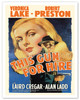This Gun For Hire - Staring Veronica Lake and Robert Preston - c. 1942 - Vintage Film Noir Movie Poster