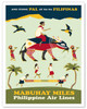 Philippines Air Lines - Mabuhay Miles - c. 1950 - Vintage Airline Travel Poster