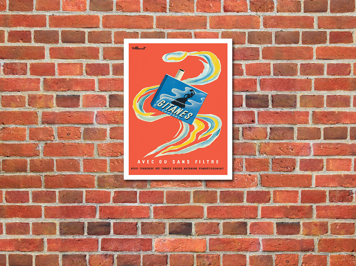 Gitanes Caporal Cigarettes - c. 1960 by Bernard Villemot - Fine