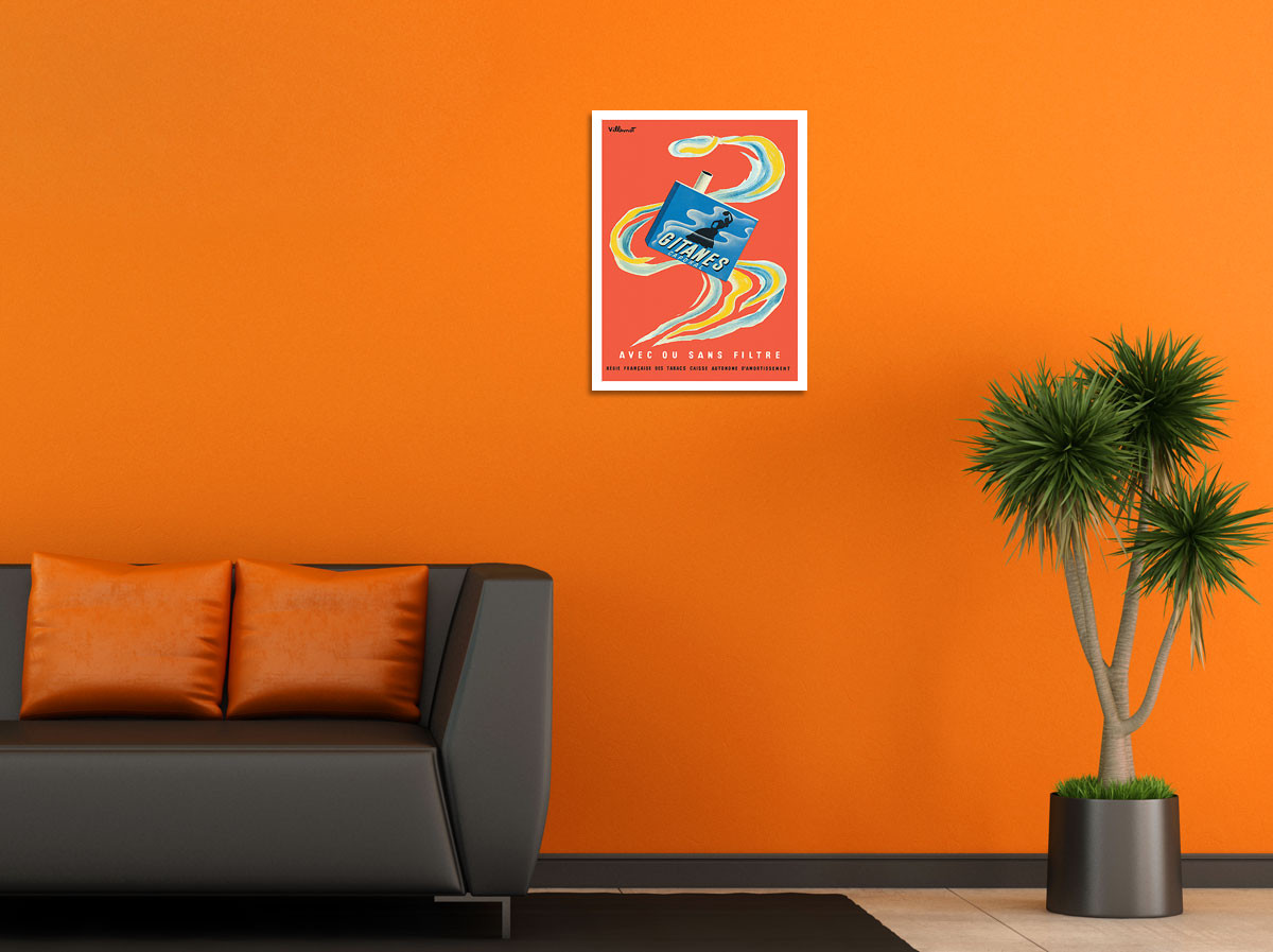 Gitanes Caporal Cigarettes - c. 1960 by Bernard Villemot - Fine