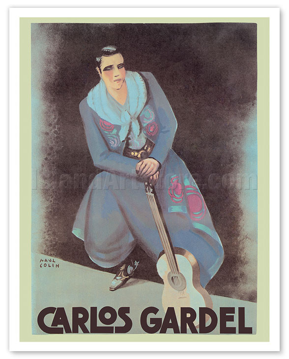 Carlos Gardel - Argentinian Tango Singer - c. 1930 by Paul Colin