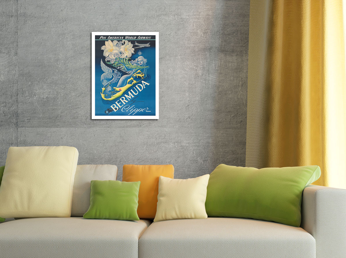 Bermuda by Clipper - Pan American World Airways - Mermaid with