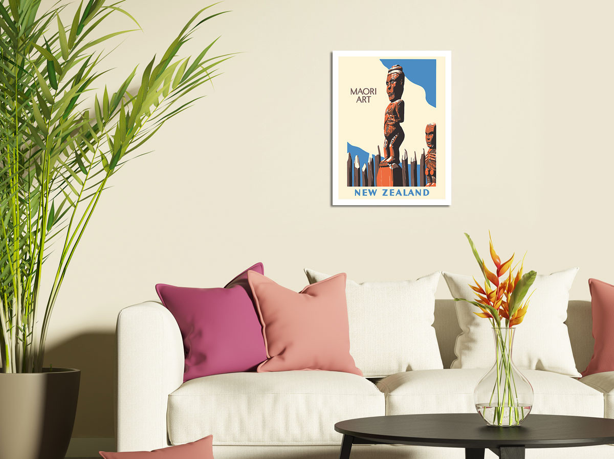 New Zealand - Maori Art - Carved Wooden Statues - c. 1940 by