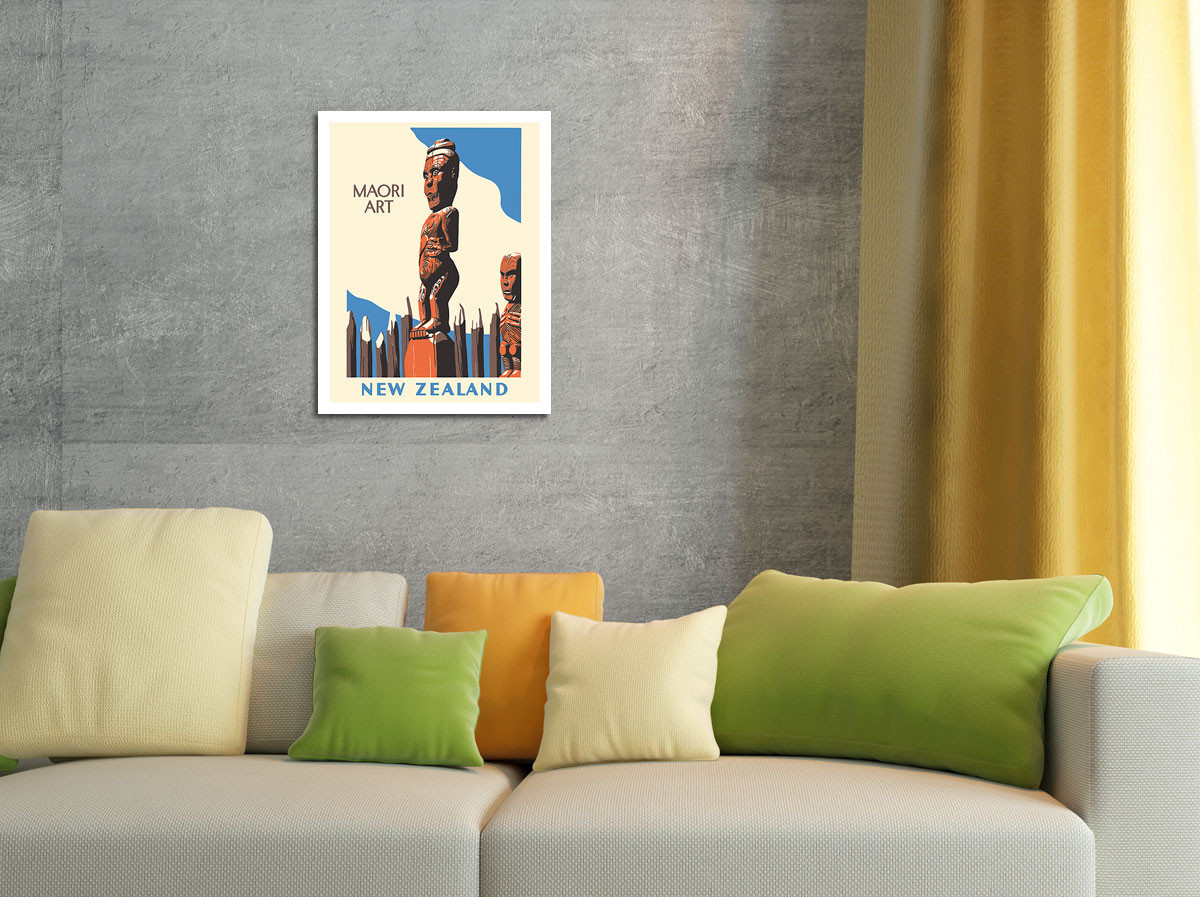 New Zealand - Maori Art - Carved Wooden Statues - c. 1940 by