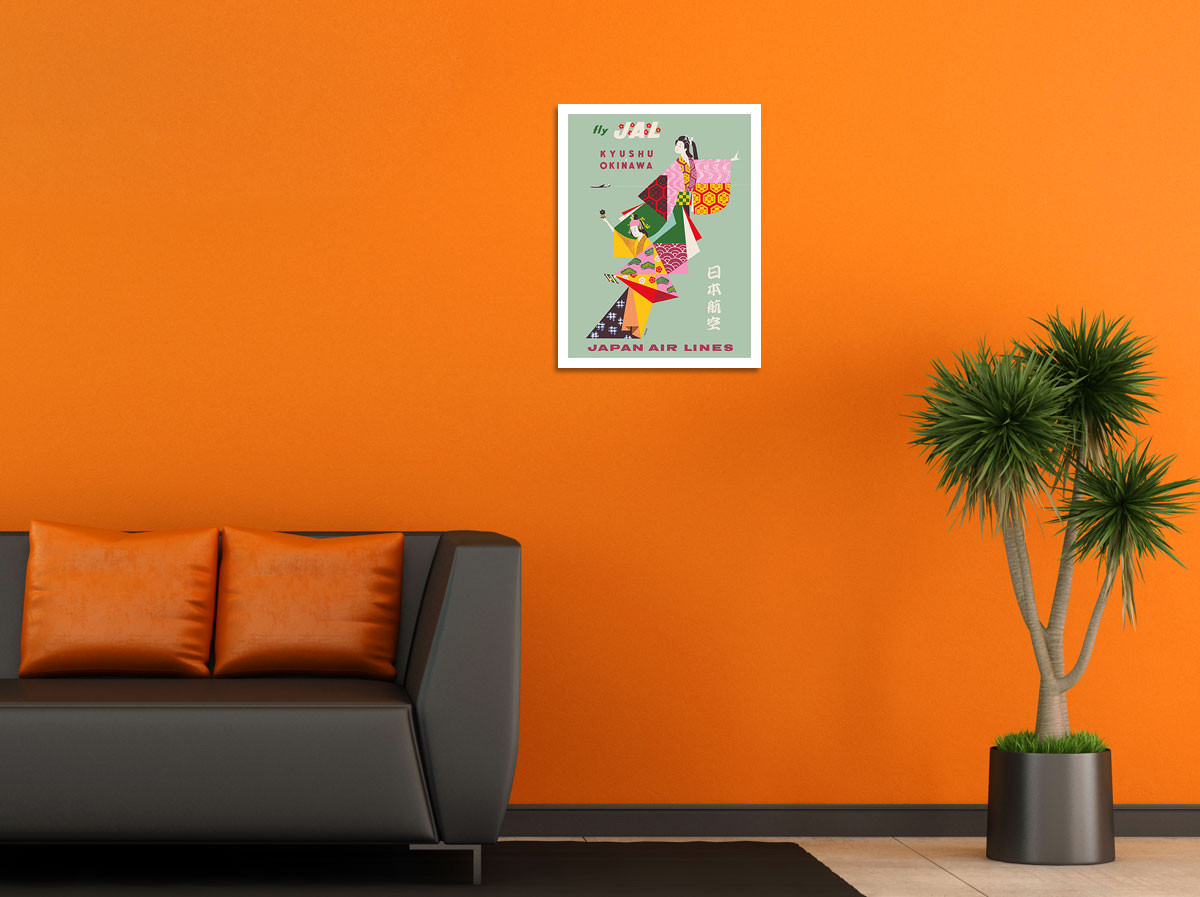 Kyushu to Okinawa - Fly JAL (Japan Air Lines) - Geisha Girls - c