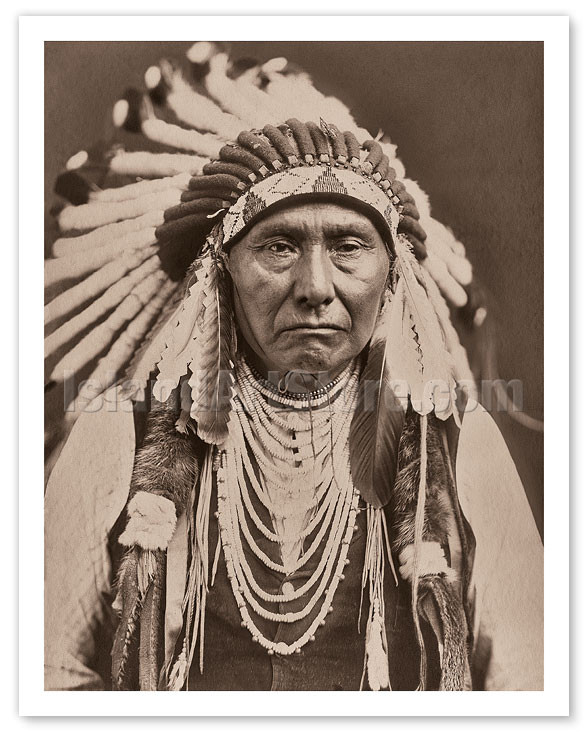 Chief Joseph (Nez Percé) in War Bonnet North American Indian c