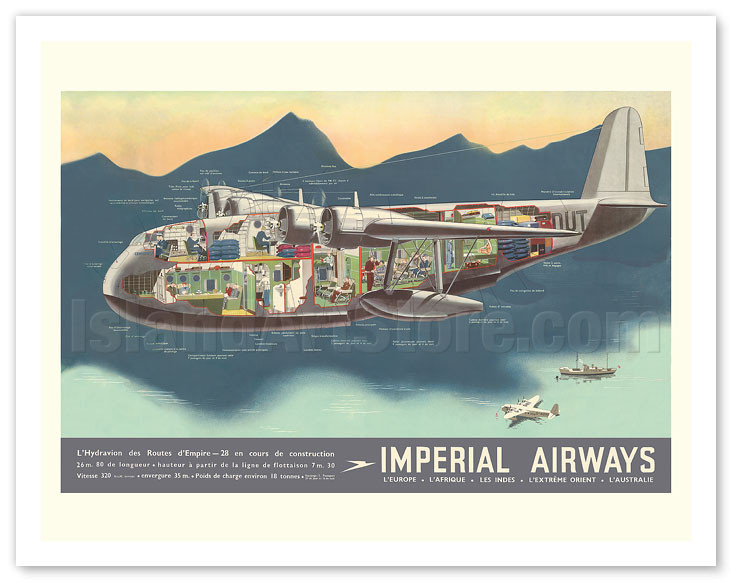 Empire Flying Boats Aircraft - Imperial Airways - c. 1937 - Fine