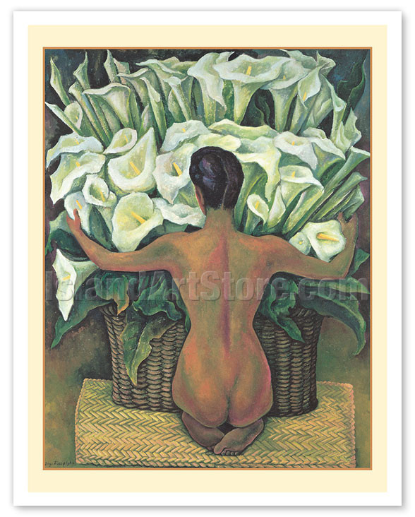 Nude with Calla Lilies (Desnudo con Alcatraces) - c. 1944 by Diego