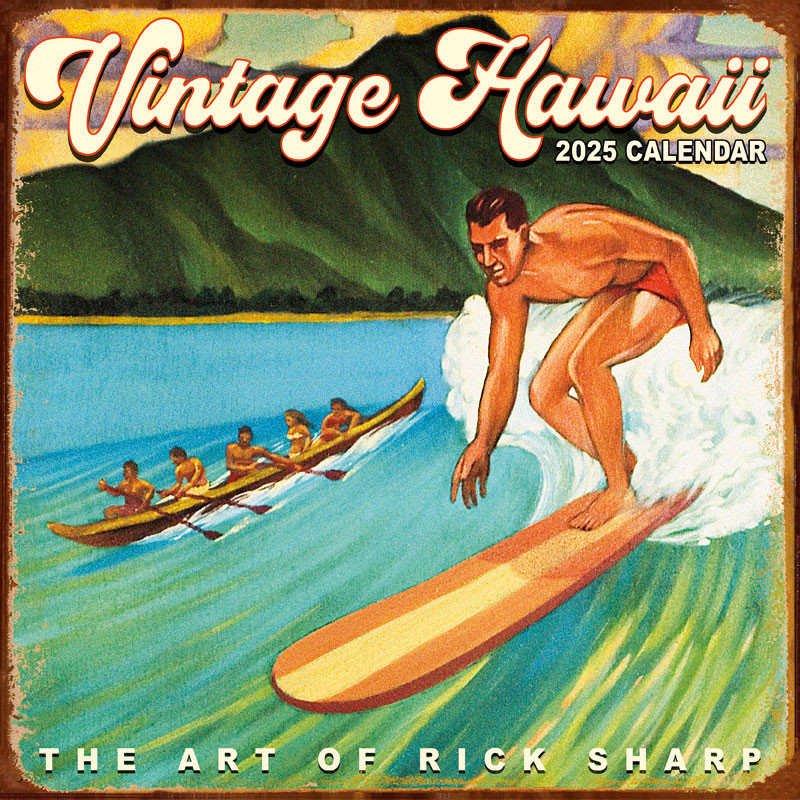 Vintage Hawaii by Rick Sharp - 2025 Deluxe Wall Calendar