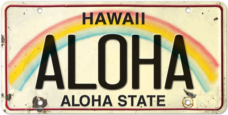 Aloha - Hawaiian License Plate | Pacifica Island Art