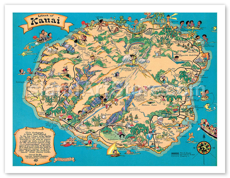 hawaiian island drawings