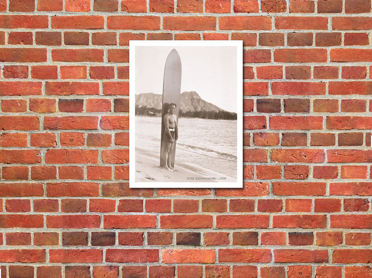 Duke Kahanamoku with Surfboard, Hawaii - Fine Art Prints & Posters