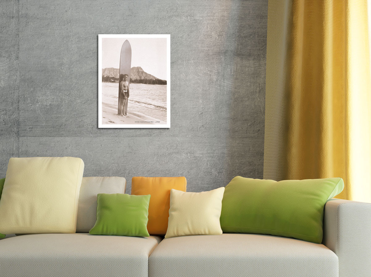 Duke Kahanamoku with Surfboard, Hawaii - Fine Art Prints & Posters