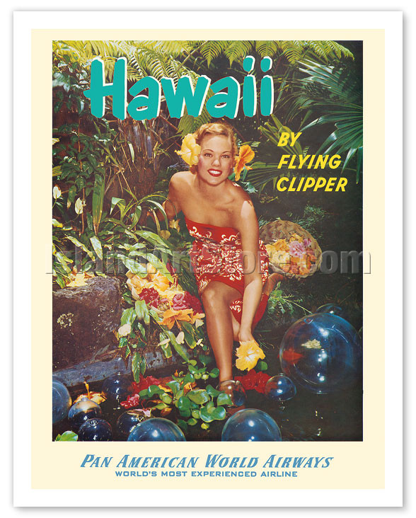 PAN AMERICAN WORLD AIRWAYS hawaii アート Hawaii - by Flying Clipper - Pan American World Airways - Hawaiian