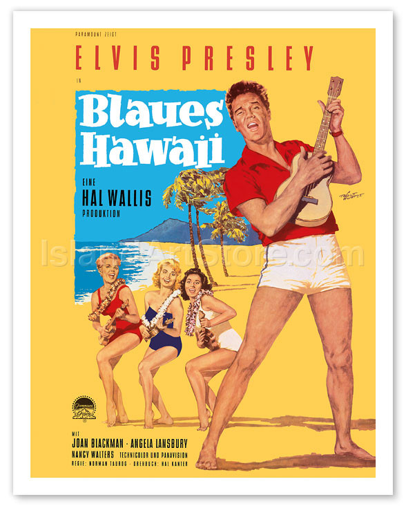 Elvis Presley in Blaues (Blue) Hawaii - Movie Poster by Rolf