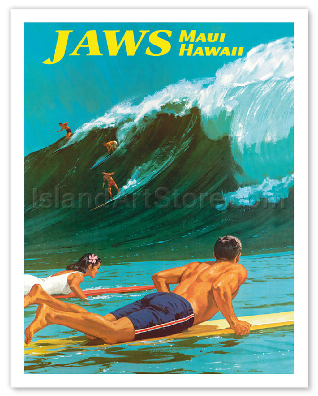 ★JAWS MAUI(ジョーズ マウイ)ポスター★ Jaws - Peahi, Maui, Hawaii - Big Wave Surfing - Fine Art
