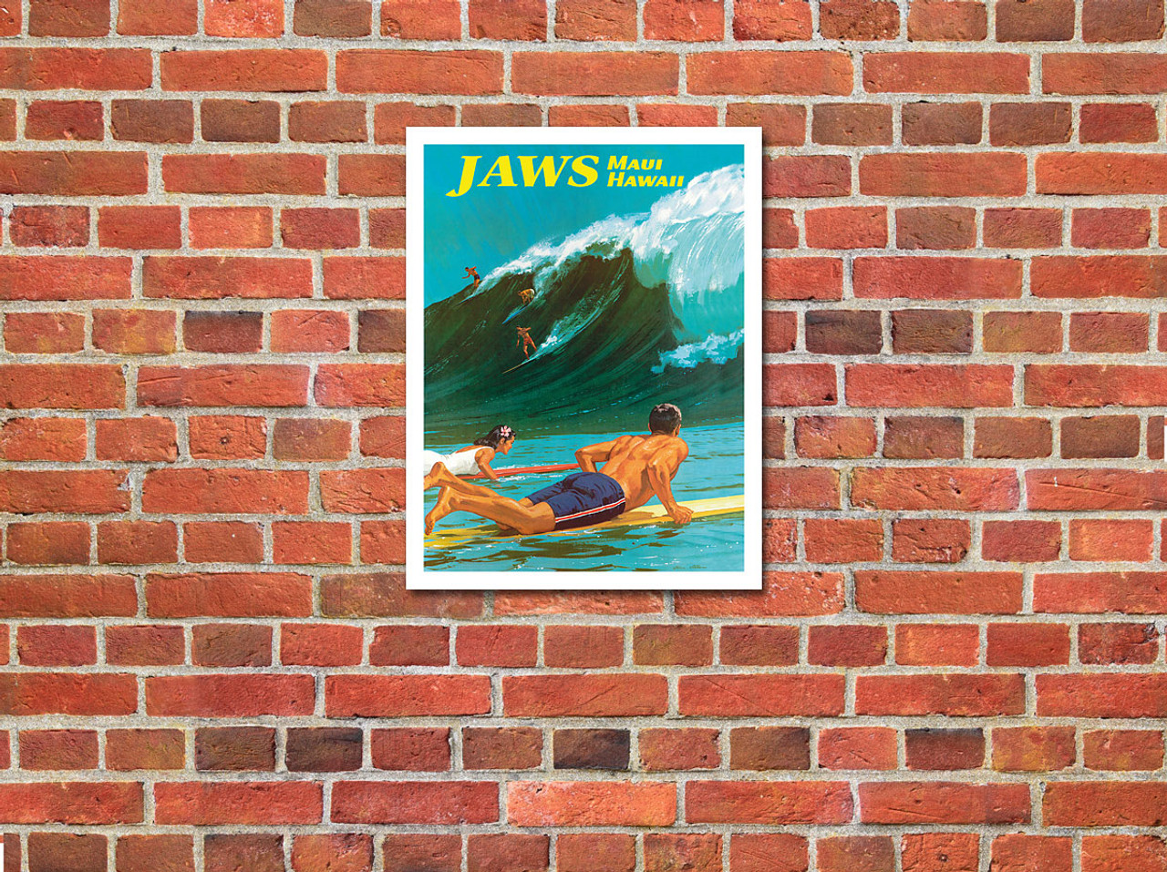 ★JAWS MAUI(ジョーズ マウイ)ポスター★ Amazon.com: Jaws - Maui Hawaii - Big Wave Surfing - Vintage