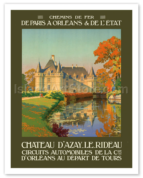 Château d'Azay-le-Rideau - Loire Valley, France - Railways Poster