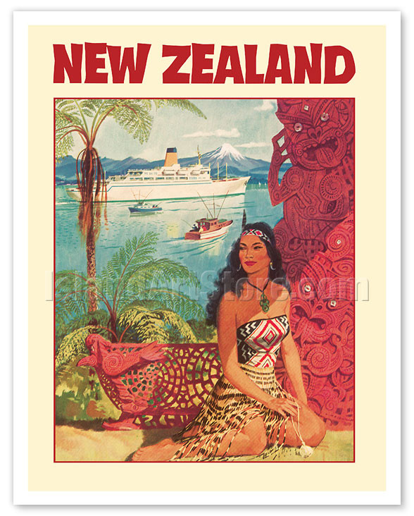 maorizuページ New Zealand - Māori Native, Whakairo Carving - c. 1955 by Louis