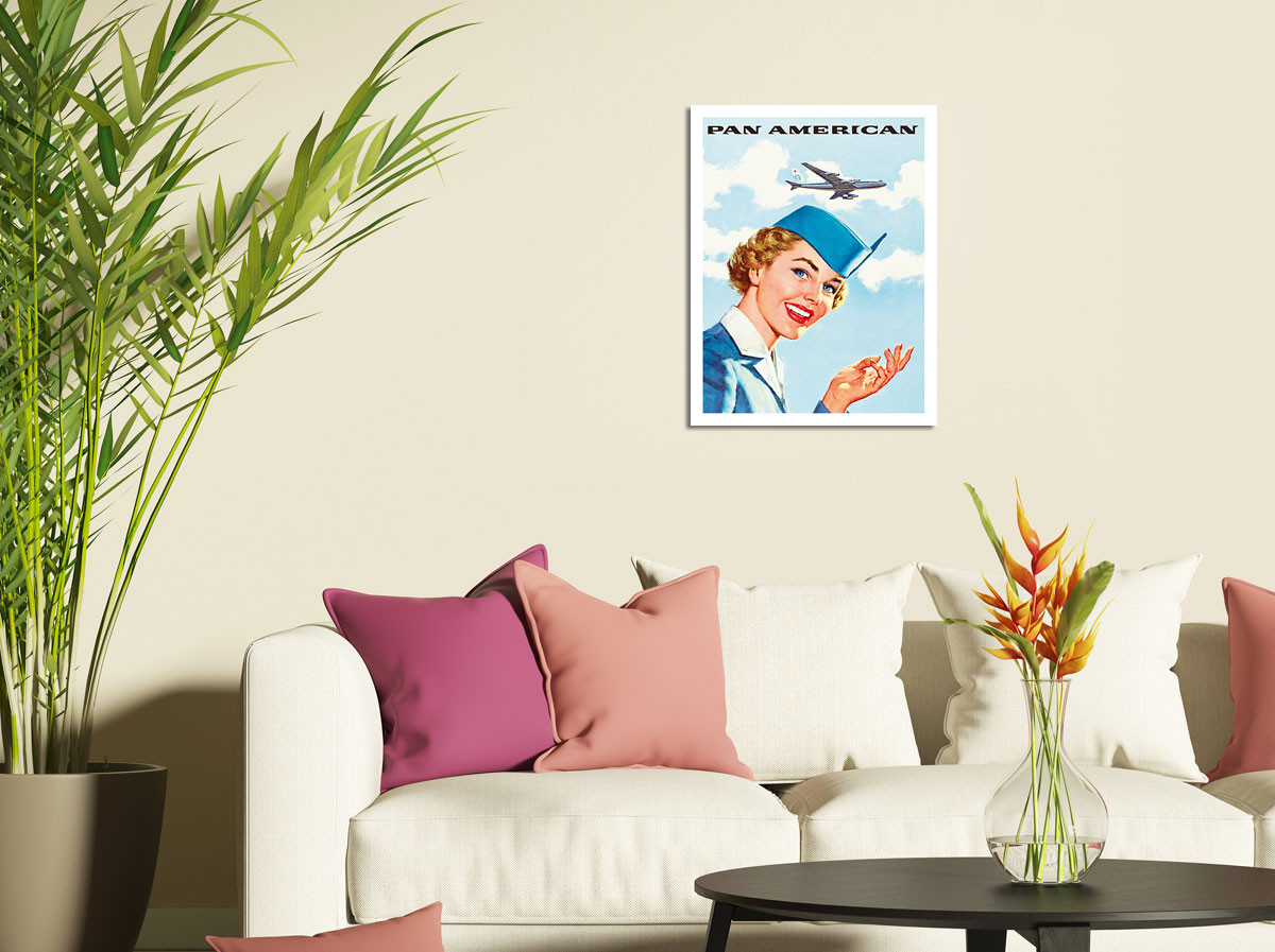 Pan Am American Stewardess - Vintage Airline Travel - Fine Art