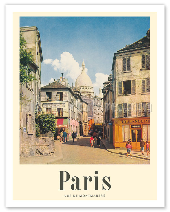 Paris, France - View of Montmartre - Basilica of the Sacred Heart