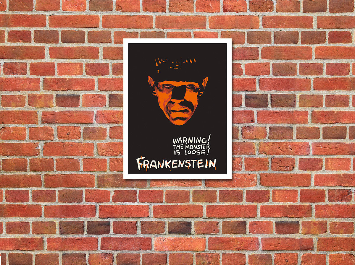 Frankenstein - Warning The Monster Is Loose - c. 1927 by Karoly