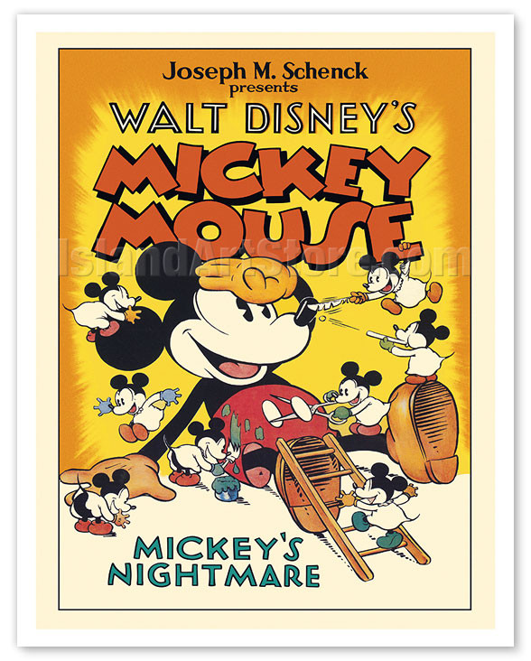 Mickey's Nightmare - Starring Mickey Mouse - c. 1932 - Vintage