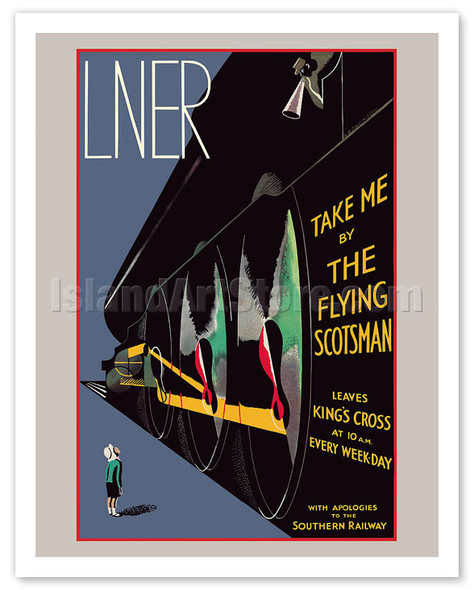 Take me by The Flying Scotsman - London & North Eastern Railway - c. 1932 - Poster by Alfred Reginald Thomson