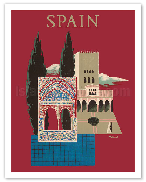 Spain - Spanish Mosaic Building - c. 1957 - Poster by Bernard Villemot