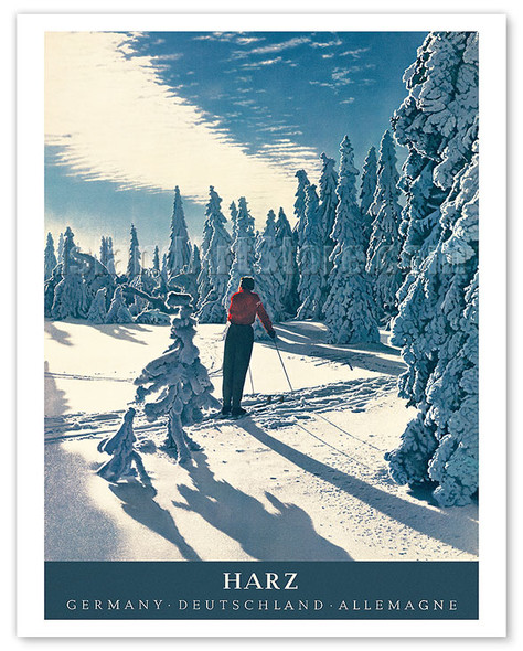 The Harz Mountains - Germany - Skiing the Highlands - c. 1948 - Vintage Travel Brochure