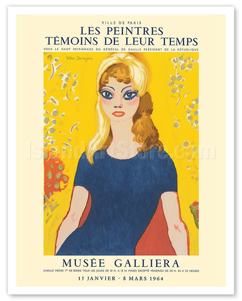 Brigitte Bardot Portrait - Musée Galleria, Paris France 1964 - Poster by Kees van Dongen