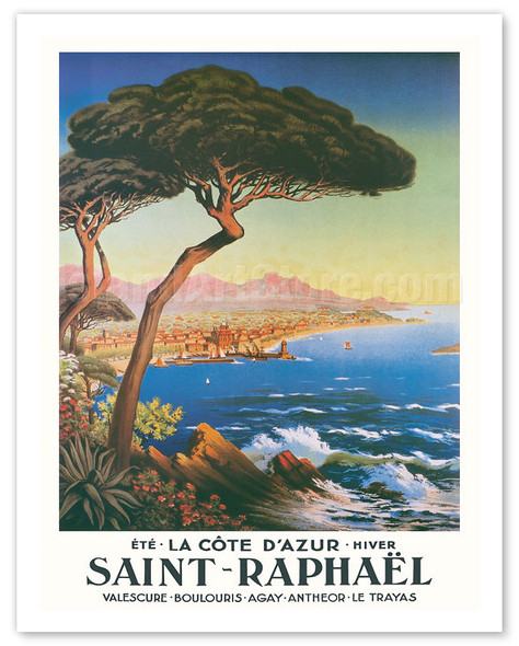 Saint-Raphaël - La Côte d’Azur - Summer, Winter - c. 1910 - Poster by Adelin Charles Morel de Tanguy